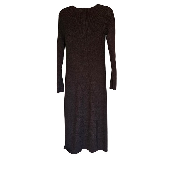 GANNI Melange Knit Ribbed Dress Long Sleeve in Black NEW Sz XL - Picture 13 of 16